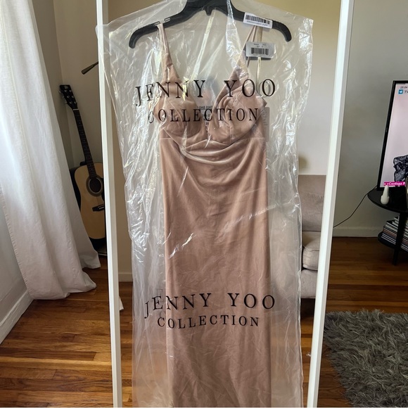 NWT Jenny Yoo Melanie prosecco light pink maxi dress gown size 4 - Picture 3 of 7